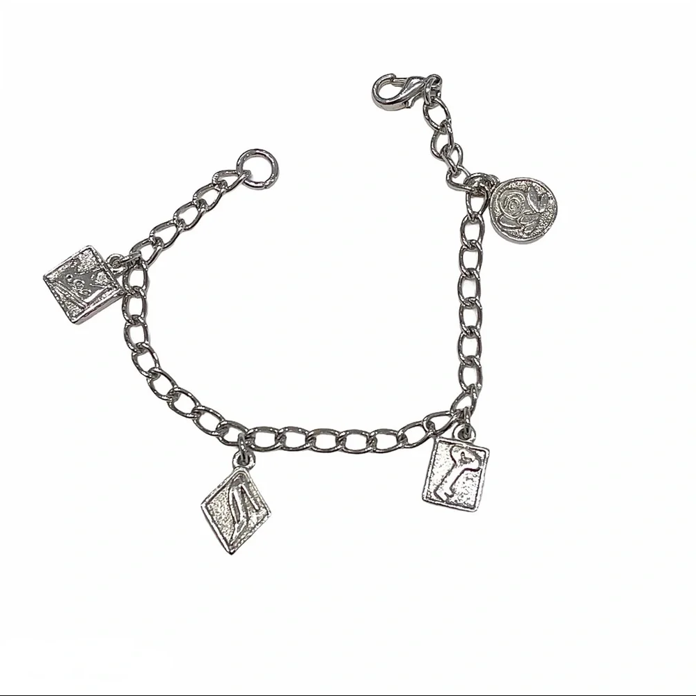 SILVER TONE BARBIE CHARM BRACELET